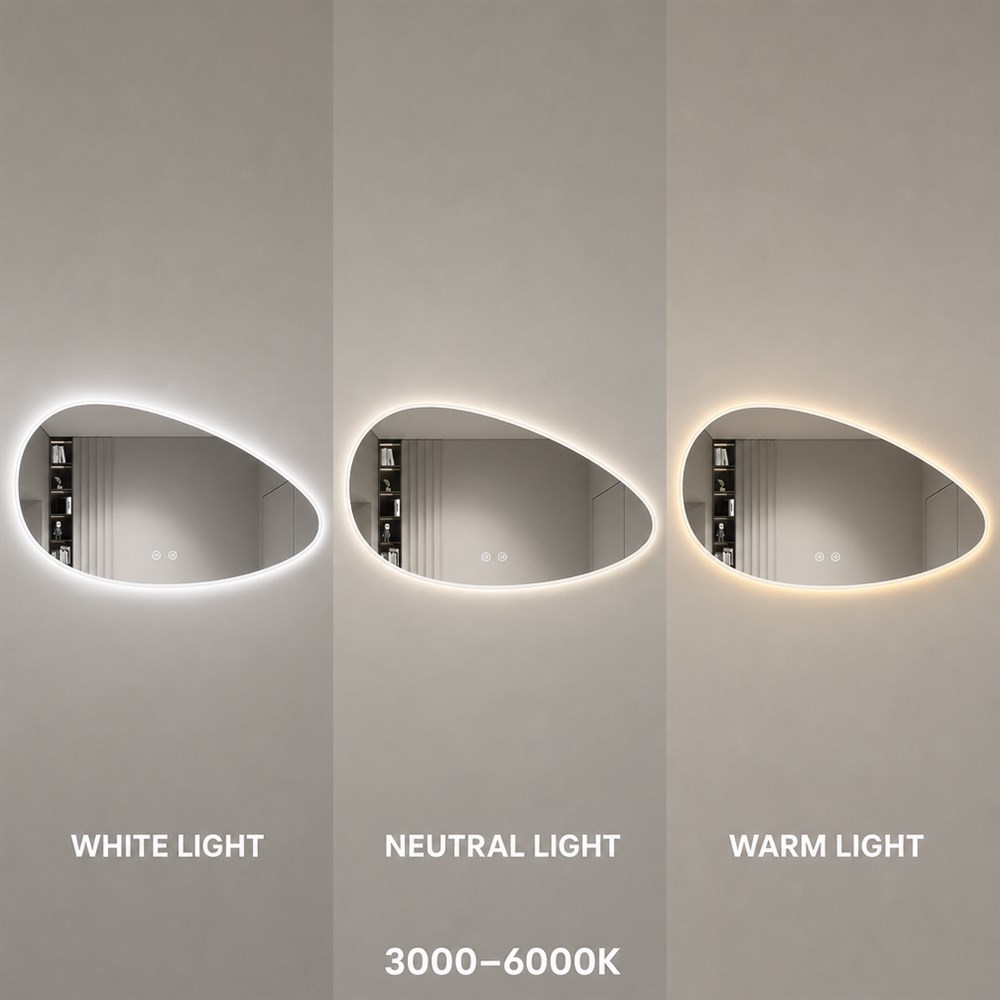 Touch Dimmable LED Vanity Mirror with Copper-free Silver Mirror and IP44 IP54 Waterproof for Bathroom Salon Hotel