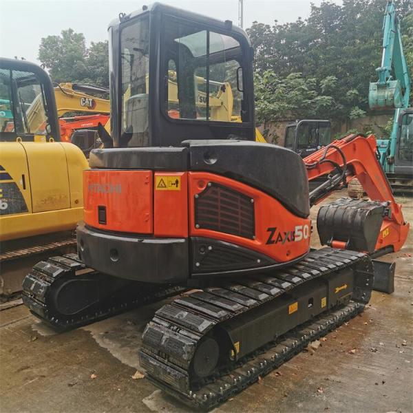 Mini excavadora usada de 5 toneladas activa Hitachi ZX50 con y bomba hidráulica original