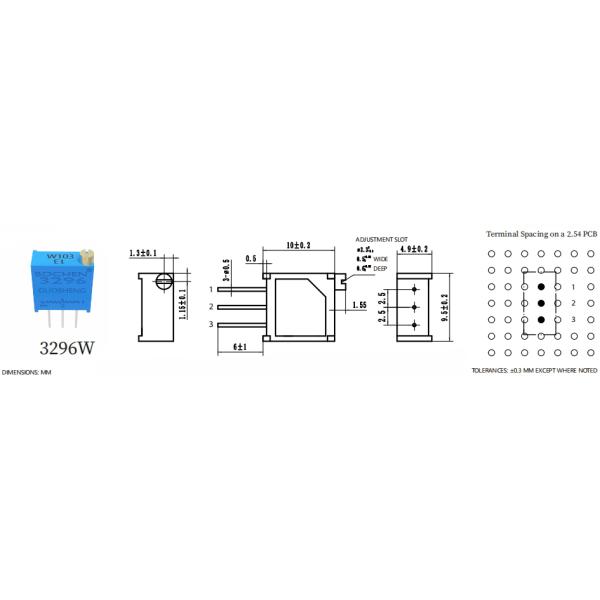 0.5W 20K Омм 10k Точность Cermet Trimmer Потенциометр Тримпот 3296W OEM