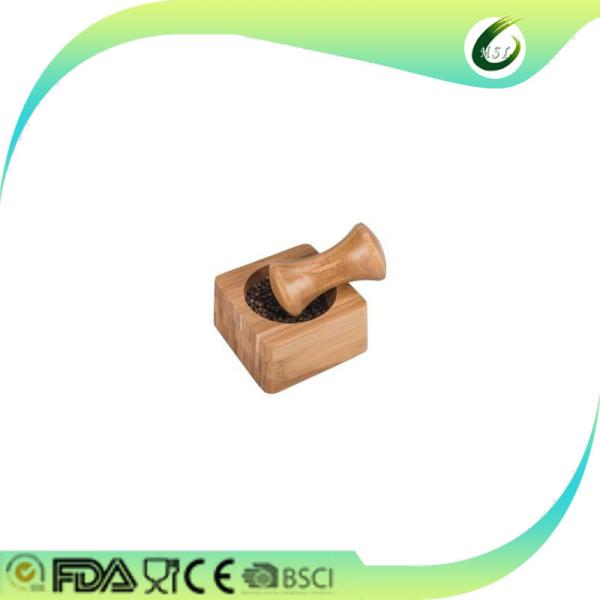 Food Safe Mini Bamboo Mortar And Pestle Herb & Spice Tools For Garlic Pesting