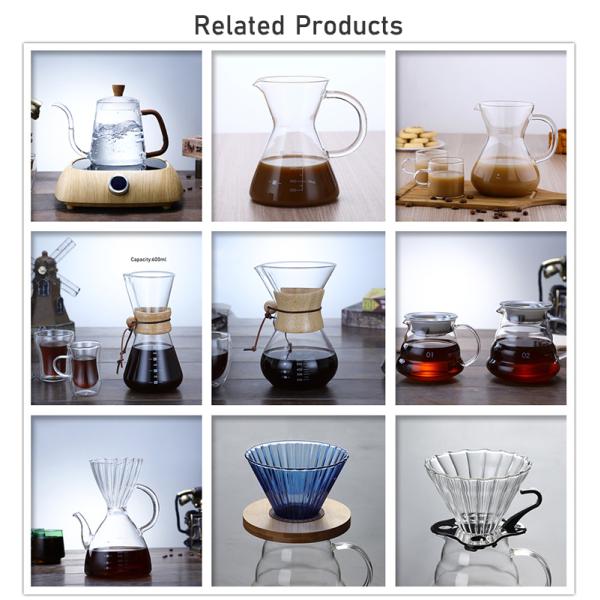V6 Pour over Stainless Steel Coffee Maker Tools with Transparent Glass Filter Dripper