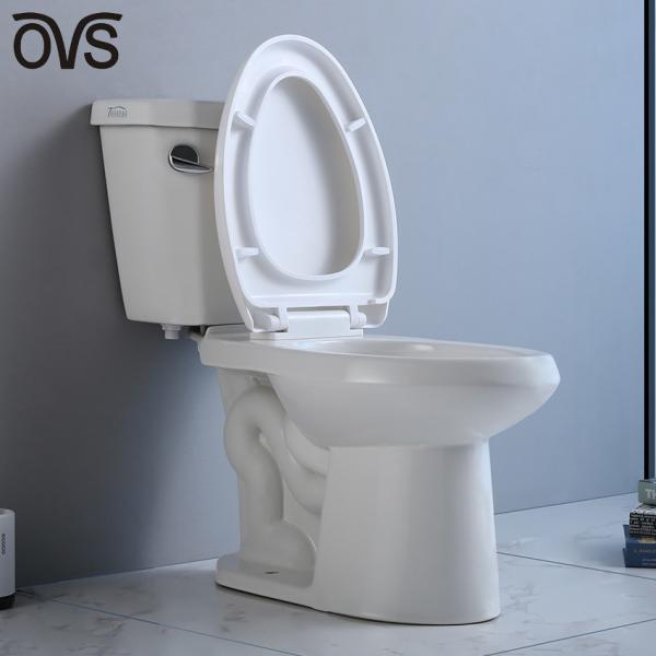 S-trap 300mm elongated two piece toilet syphon flush Ceramic Smooth Sided