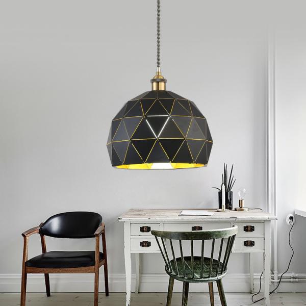 Zhongshan Modern Design Black Gold Metal Iron Ball Indoor Hanging Pendant Light Lamp Fixture for Kitchen Dinning Room