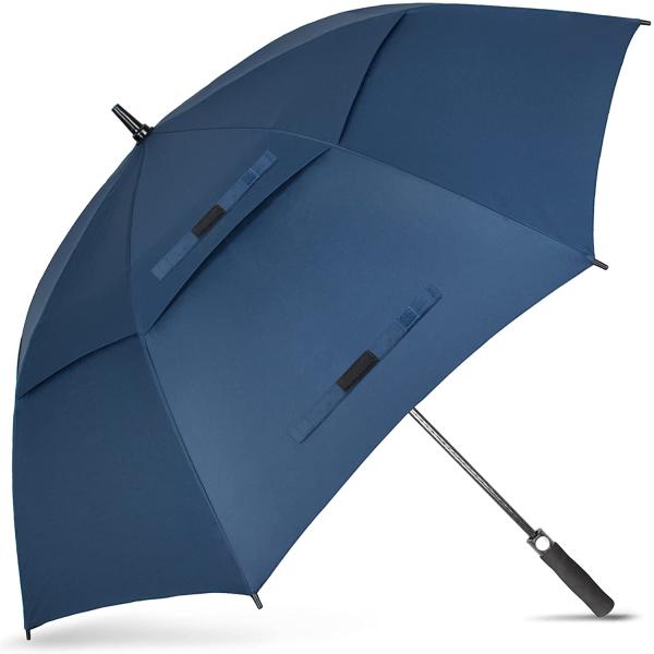 Custom Logo Large Double Canopy Vented Windproof Golf Umbrella for Back to School