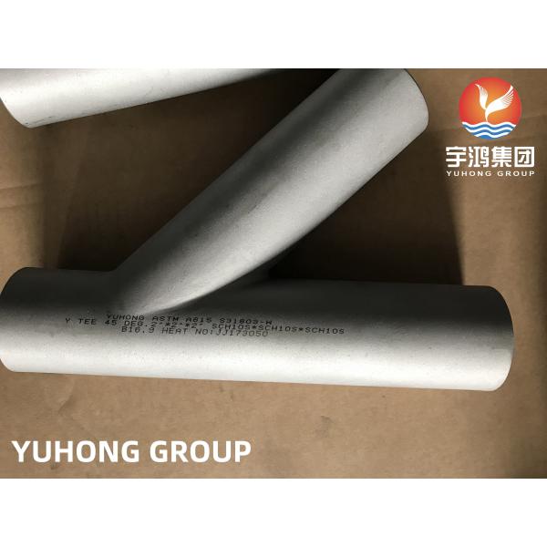 АСТМ A815 UNS S31803 Двойной стальной трубный соединитель 45 градусов Y боковой Tee