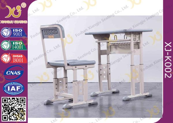Grey Adjustable Classroom Desk And Chairs For Nigeria Ghana / Educational Furniture