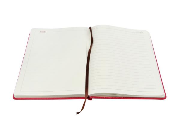 Girls Leather Notebooks With Company Logo Elastic Ribbon Soft Tough Embossing