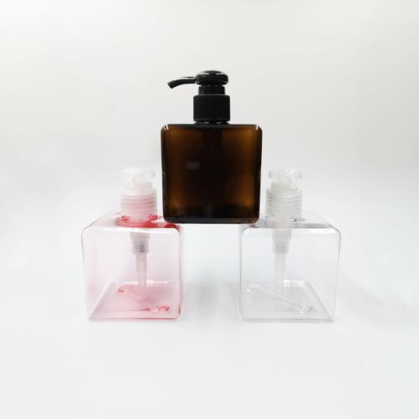 白い四角のポンプ ローション250ml 450mlはペットびんを空けます