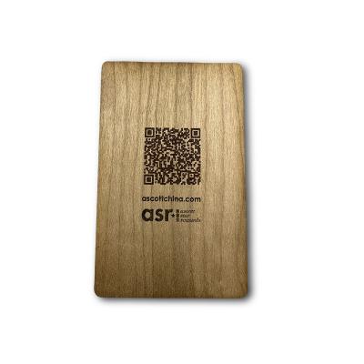 Custom Logo Wooden NFC Card With QR Code For Business Membership