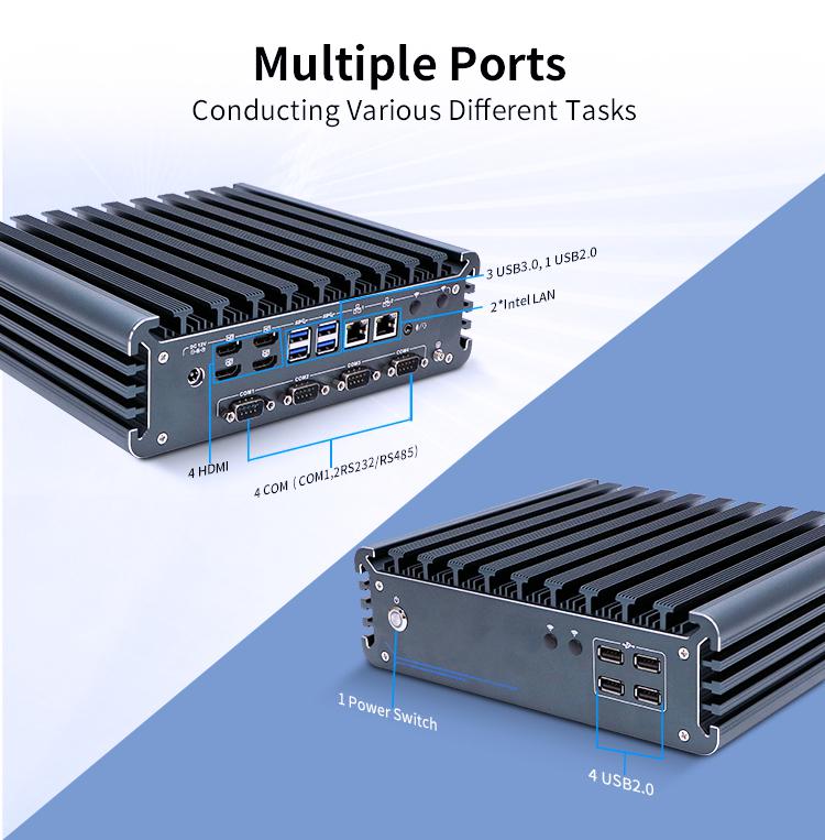 IBOX-3226 Quad Core Refresh без вентилятора Промышленный мини-PC CE CCC FCC Класс A RoHS 2.64KG