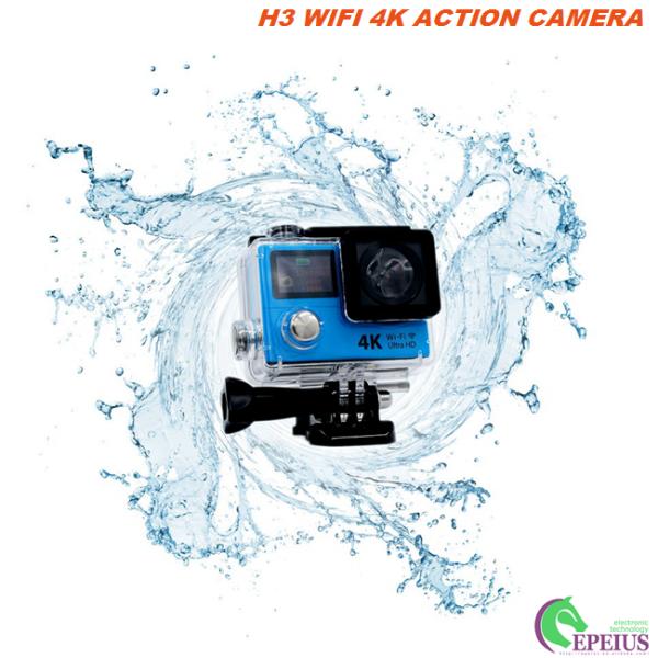 Dual Screen H3 Motorcycle Video Camera , Gopro Wifi Action Camera SPCA6350 OV4689 Sensor
