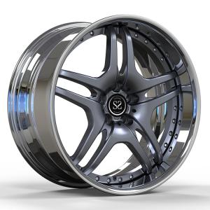 L'alliage d'aluminium de Meceredes Benze S600 borde 22 2-PC 6061-T6 Grey Face Polished Barrels