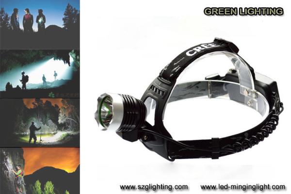500 meters long lighting distance IP65 water-proof rechargeable led headlamp with 189g light weight