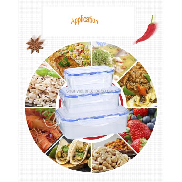 3pcs Airtight Plastic Storage Box Set for Multi-functional Food Storage Containers