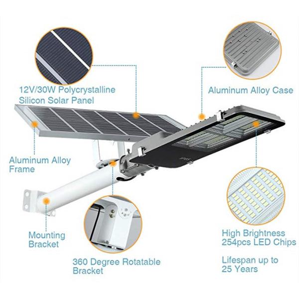 120W Waterproof IP65 LED Solar Street Light Outdoor Lamp With Remote Control