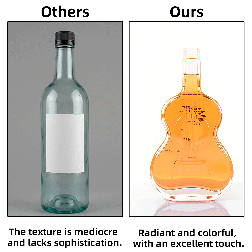 Guitar Shaped 100ml Glass Liquor Bottle For Spirits Whiskey