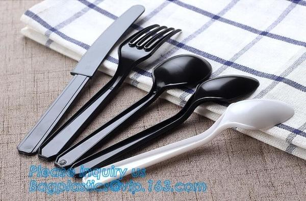 6 PS Disposable Plastic Forks Spoons Knives Western Cultery Sets in Restaurants and Kitchens 48 pcs pink plastic cutler