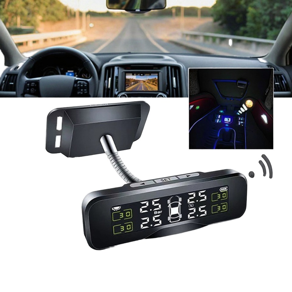 High-Precision Wireless Solar Tire Pressure Monitor New Arbitrary Angle Adjustment Built-In External Universal Car TPMS JYS