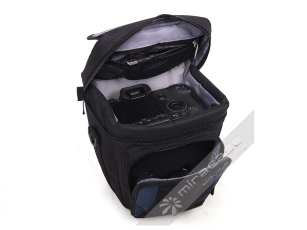 Mens Personalized Black 600D Polyester SLR Camera Pouch, Polyester & Velvet Inner