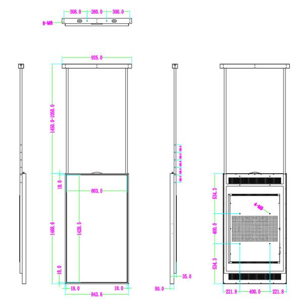 Экран Lcd 65 дюймов для киоска Lcd мониторов рекламы окна магазина