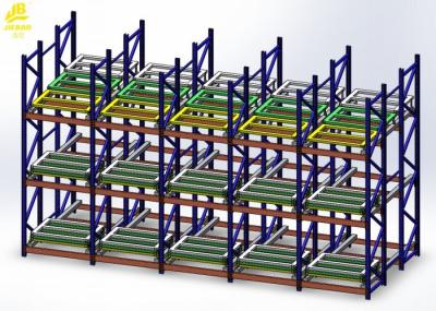 Metal Push Back Racking System / Radio Shuttle Push Back Shelving