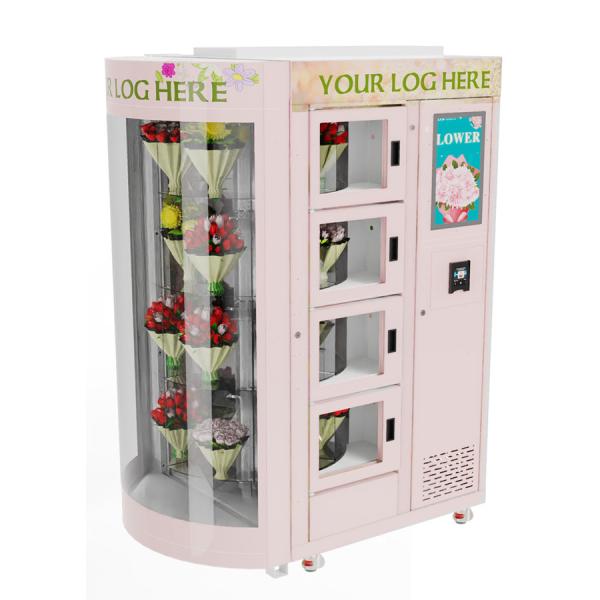 24 Hours Fresh Flower Vending Machine Convenient Solutions With Cooling System And Rotating Glass
