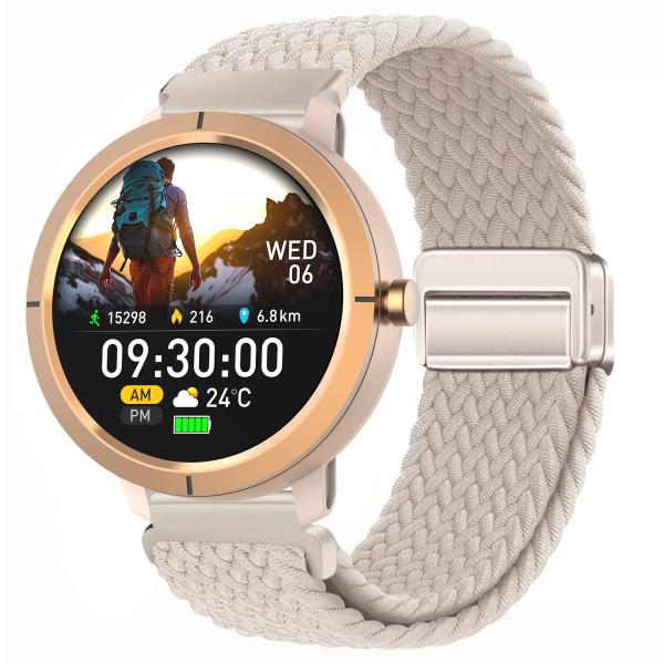Woman Man Dual band GPS Smart Watch , 5ATM Waterproof SmartWatch Magnetic Charging