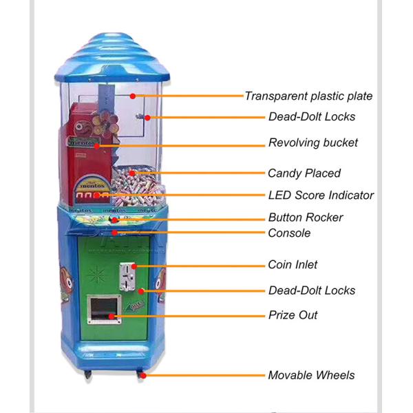 Out Chupa Chup Vending Game Machine Coin Operated 510*410*1460 MM