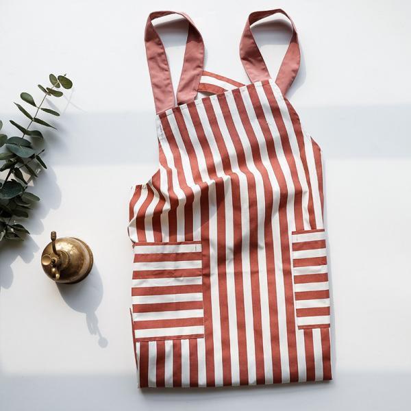 Custom Logo Printed Cotton Apron Professional Canvas Waiter Uniform Apron for Women