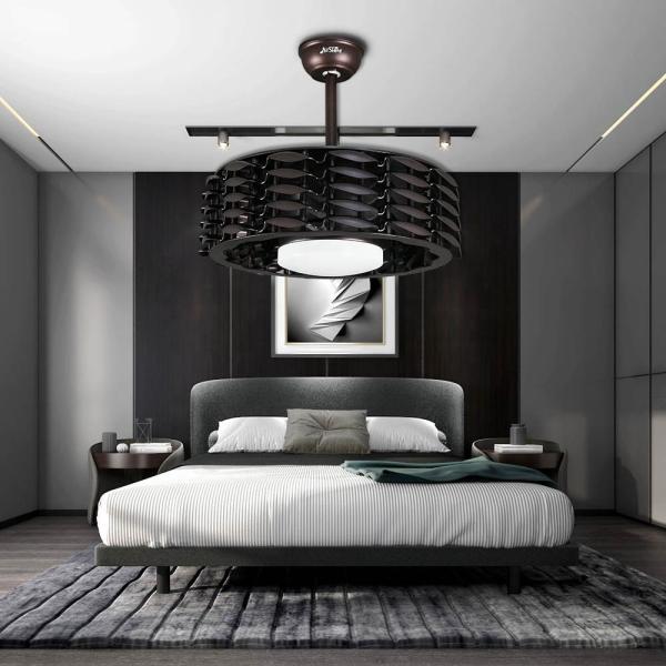 Estilo de Design Contemporâneo 22 polegadas de luz LED ventilador de teto sem lâmina para quarto e biblioteca