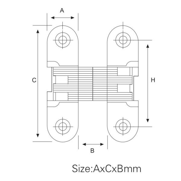 Iron Cross Concealed Cabinet Door Hinges Nickel Plated With Stainless Steel Bearing