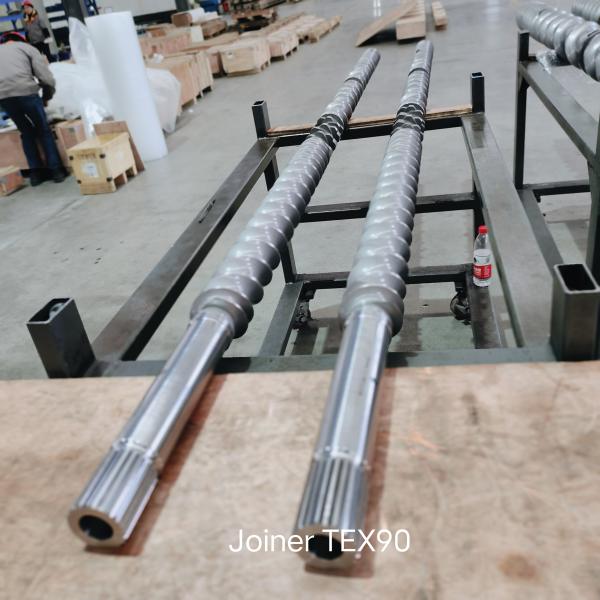 Éléments de vis et assemblage d'arbres de pièces de machine d'extrudeuse TEX90