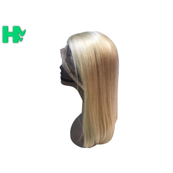 HF Peruvian Virgin Natural Human Hair Wigs , Lace Frontal Silky Straight Wave Bob Wig