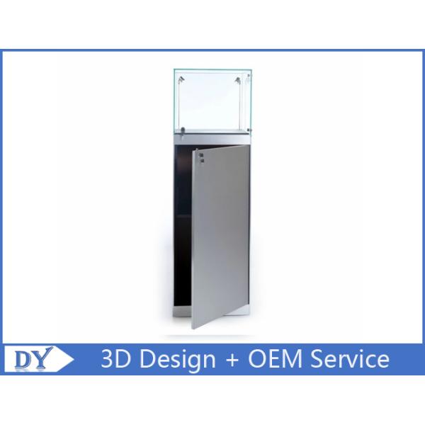 Simple Matte White Wood Jewelry Tower Display With Lights Fully Assembly