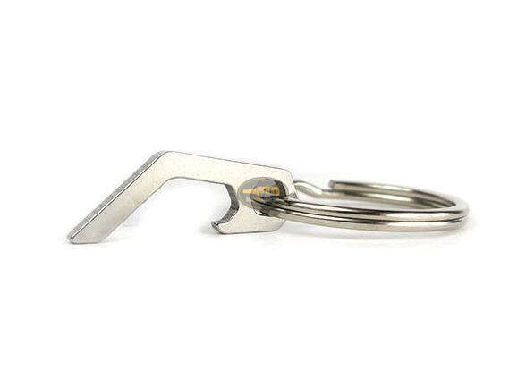Cool Innovative Stainless Steel Mini One-hand Keychain Bottle Opener