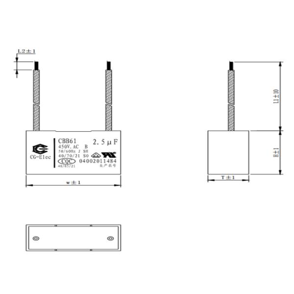 Original Air Conditioner Fan Capacitor CBB61 450V 2.5mfd With Self-Healing