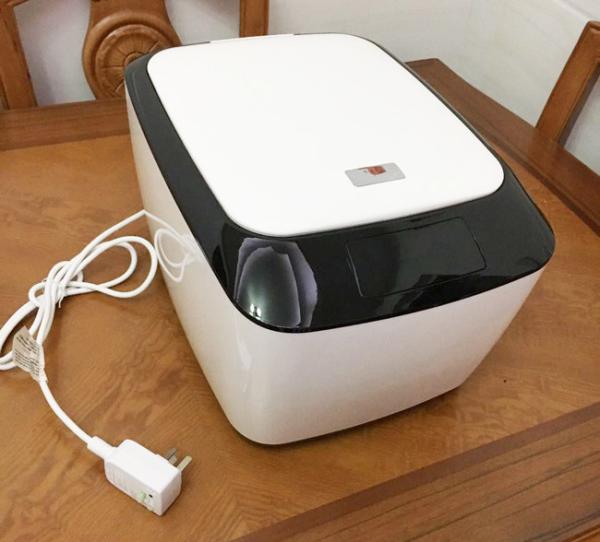 Plastic Ultrasonic Fruit And Vegetable Washer Ozone Sterilization 300ML Four Transducers