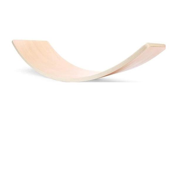 35 Inch Natural Wood Wobble Baby Balance Board Montessori Fitness Balance Curvy