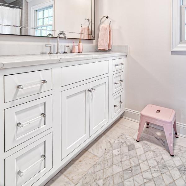 American White Lacquer Bathroom Vanity Fancy Shaker Style Bathroom Cabinet