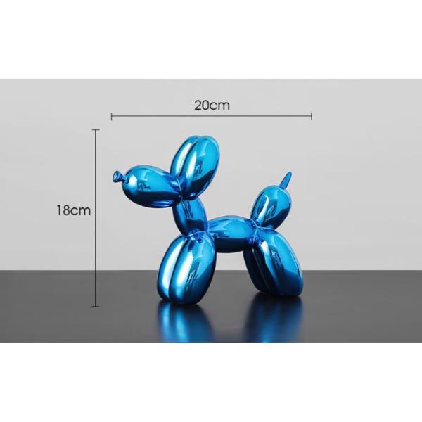 Resin balloon dog sculpture nano spray metal texture effect