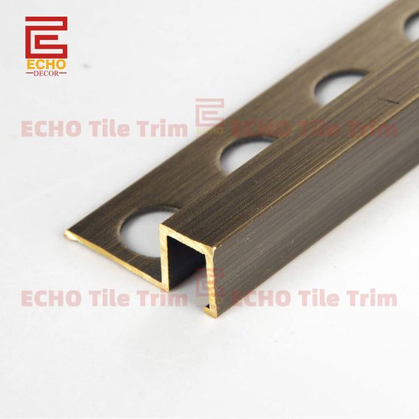 Durable Square Solid Brass Profile Brushed Gold Tile Corner Trim