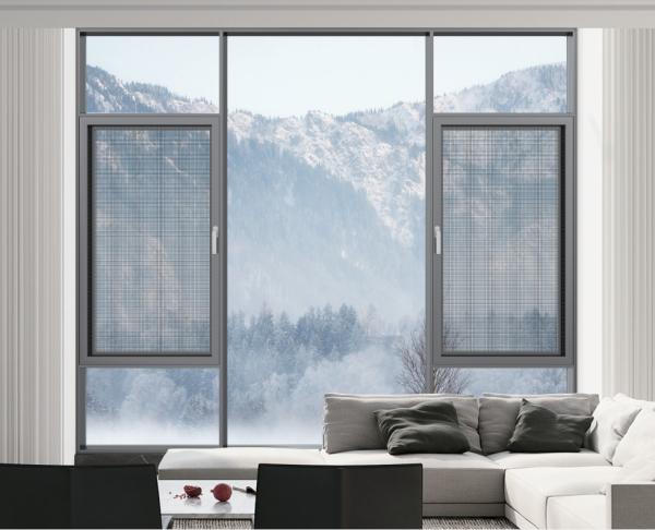 Grey Aluminum Swing Window High Ventilation Casement Windows Open Outward