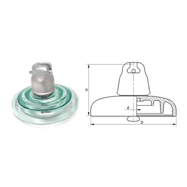 160kN High Voltage Insulator 45kV Glass Suspension Insulators 400mm Leakage Distance
