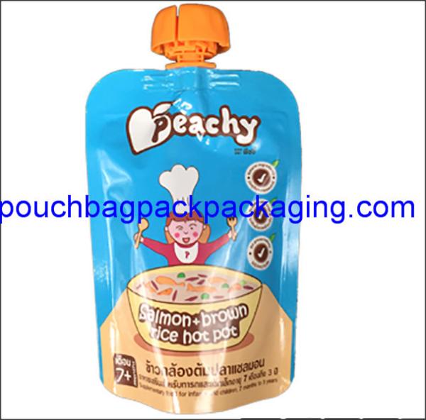 Aluminum foil spout pouch, High barrier laminated stand up spout pouch shape bag for juice packaging