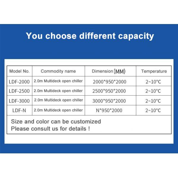 Coffret d'étalage de refroidissement de supermarché de plate-forme de R404a boisson multi de réfrigérateur de grande