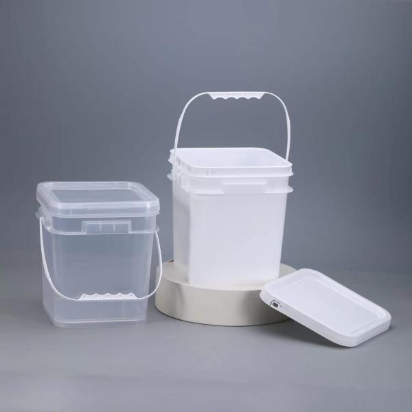 5L Square Food Grade High Density Polyethylene Bucket Organizer Custom Printed Plastic