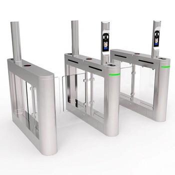 Brushless Face Recognition Turnstile LCD Screen , Bi-Directional Flap Barrier Gate Entrance