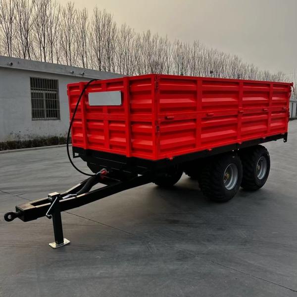 Hydraulic Dump Farm Trailer 5T Red Colour Two Alex Four Wheel 2060Kg
