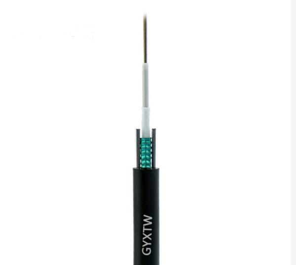 Steel PE 12 Strand Fiber Optic Cable , Aerial PBT Gyxtw Fiber Optic Cable