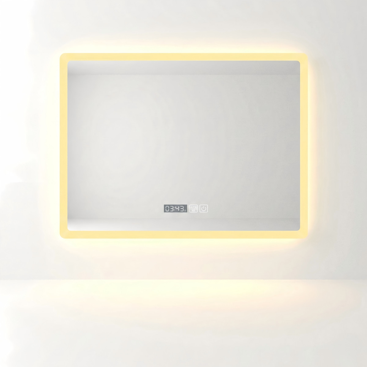 Kingstin Frameless LED Backlit Bathroom Mirror Smart Anti-Fog Human Induction Body Sensor Time Display Touch Switch Mirror